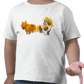 Two Cute Cartoon Ponies Children T-shirt shirt
