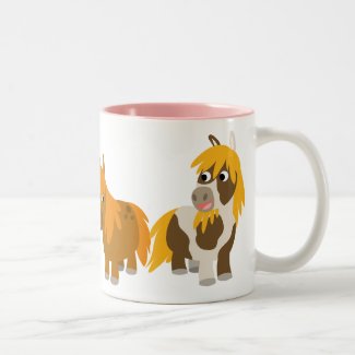 Two Cute Cartoon Ponies Mug mug