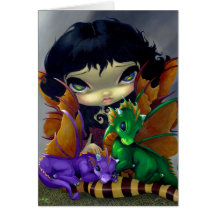 "Two Cute Dragonlings" Greeting Card