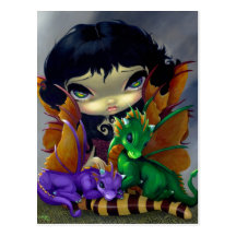 "Two Cute Dragonlings" Postcard
