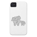 Two Cute Elephants. Cartoon. Case-Mate iPhone 4 Case