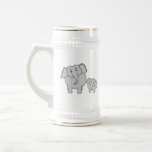Two Cute Elephants. Cartoon. Coffee Mug