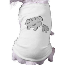 Two Cute Elephants. Cartoon. Doggie Tee Shirt