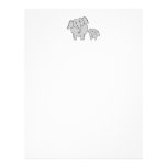 Two Cute Elephants. Cartoon. Personalized Letterhead
