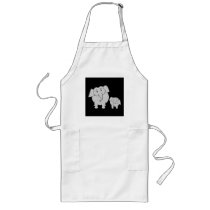 Two Cute Elephants. Cartoon on Black. Aprons