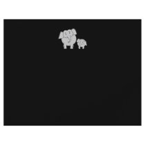 Two Cute Elephants. Cartoon on Black. Flyer Design
