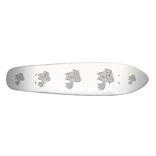 Two Cute Elephants. Cartoon. Skate Board Decks