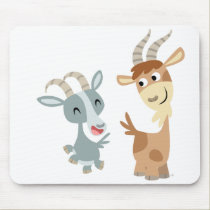 Two Cute Happy Cartoon Goats Mousepad by Lioness_Graphics Two Cute Happy Cartoon Goats Mousepad