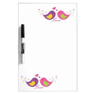 Two Cute Lovebirds Dry-Erase Board