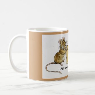 Two Cute Mice with Parchment Scroll Mugs