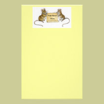 Two Cute Mice with Parchment Scroll stationery