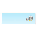 Two Cute Penguins. Cartoon on Sky Blue. Business Card