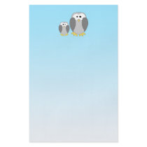 Two Cute Penguins. Cartoon on Sky Blue. Full Color Flyer