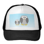 Two Cute Penguins. Cartoon on Sky Blue. Mesh Hat