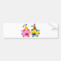 Two cute piggies at party time. bumper stickers
