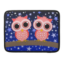 two cute pink owls macbook sleeves