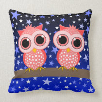 two cute pink owls pillows
