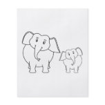 Two Cute White Elephants. Cartoon. flyers