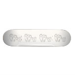 Two Cute White Elephants. Cartoon. Custom Skateboard