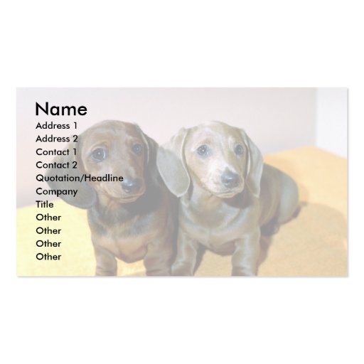 Two Dachshund pups Business Card Templates