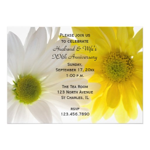 Two Daisies Wedding Anniversary Party Invitation
