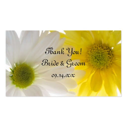 Two Daisies Wedding Favor Tags Business Card (front side)