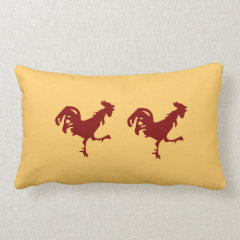 Two Dancing Roosters Throw Pillow