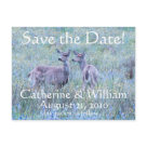 postcard - Beautiful Deer in a wildflower meadow photography on this Save the Date Wedding Announcement Postcard.
