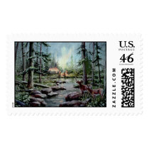 TWO DEER WATCH by SHARON SHARPE postage by sharonsharpe TWO DEER WATCH by SHARON SHARPE postage