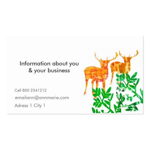 Two Deers Business Card Templates (back side)