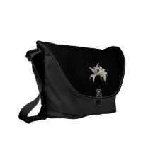 Two Delicate White Lilies Messenger Bags