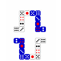 Two Dices - Cross / Blue/White t-shirts