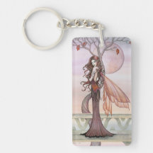 Two Different Autumn Fairies Keychain Rectangle Acrylic Key Chain
