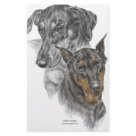 Two Doberman Pinscher Dog Portrait Stationery