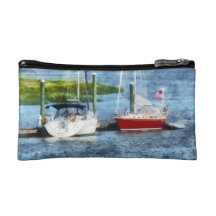 Two Docked Sailboats Norwalk, CT Cosmetic Bag