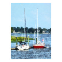 Two Docked Sailboats Norwalk, CT Custom Invitations