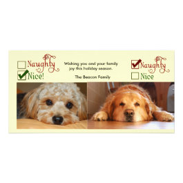 Two dog Christmas card photo template Photo Greeting Card