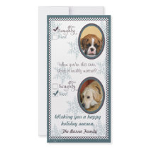 Two dog Christmas Card template photo cards