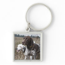 Two Dogs in Field, Houston, Texas, USA Keychain
