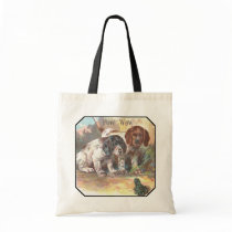 Two Dogs talking to a Frog bags by FRUITLOOPY Two Dogs talking to a Frog bags