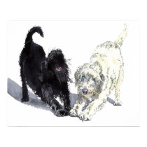 Two Doodles Print by mozache Two Doodles Print