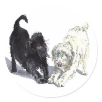 Two Doodles Round Stickers