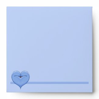 Two Doves One Heart blue Invitation Envelope envelope