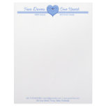 Two Doves One Heart blue Letterhead