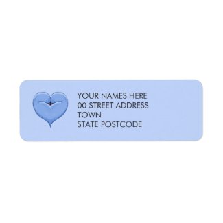 Two Doves One Heart blue Return Address Label label