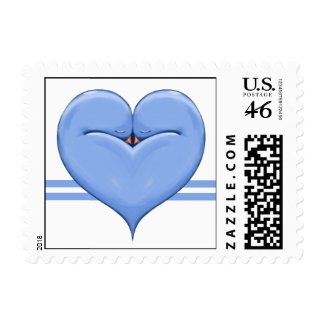 Two Doves One Heart blue Stamp stamp