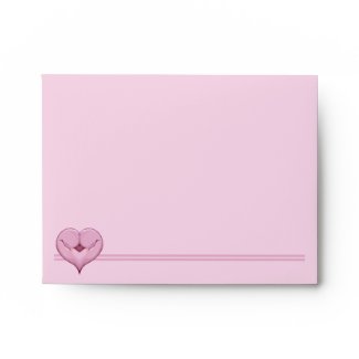 Two Doves One Heart pink A2 Envelope envelope