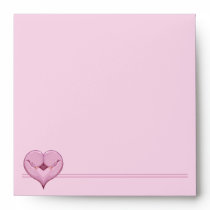 Two Doves One Heart pink Invitation Envelope envelopes