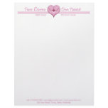 Two Doves One Heart pink Letterhead