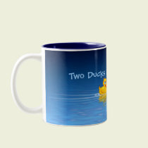 Two Ducks Playing Chicken mugs